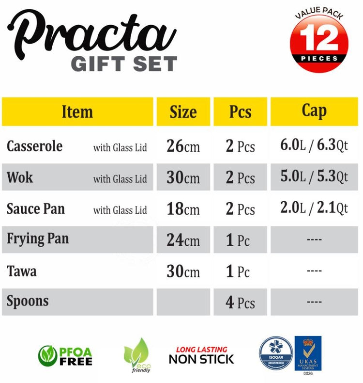 Practa Non-stick Cookware Set 12pcs KK7510508