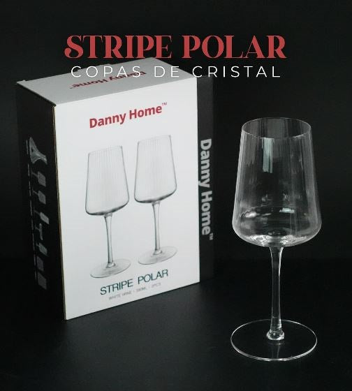 Stripe Polar Glass Cup 2pc Set 390mL KY-039
