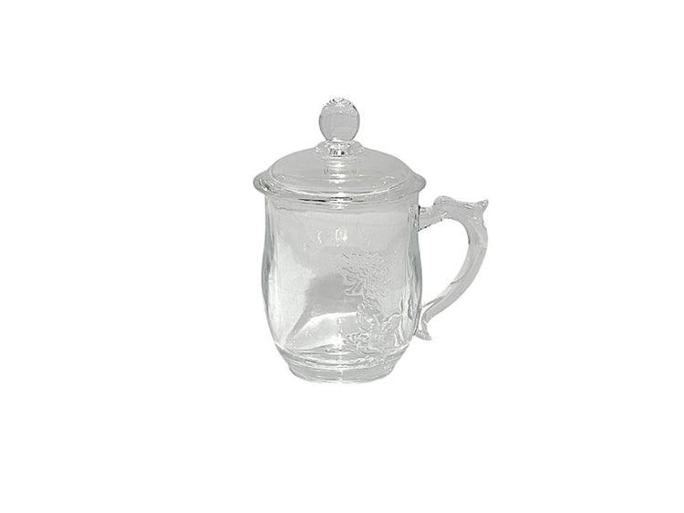 Glass Cup with Lid 385ml LXCY008-4