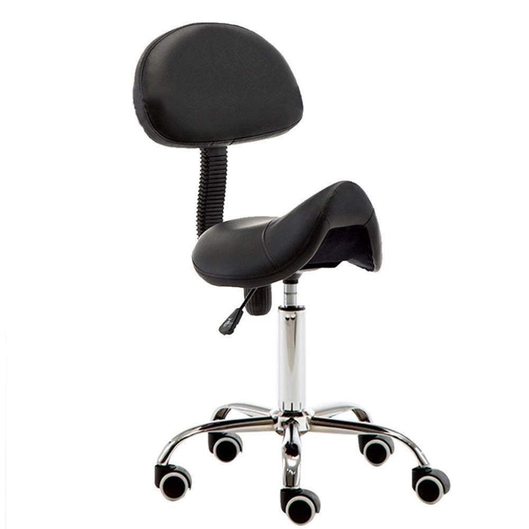 Saddle Stool with Backrest Black MST003-4