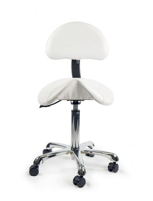 Saddle Stool with Backrest Cream MST003-4