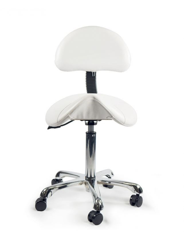 Saddle Stool with Backrest Cream MST003-4