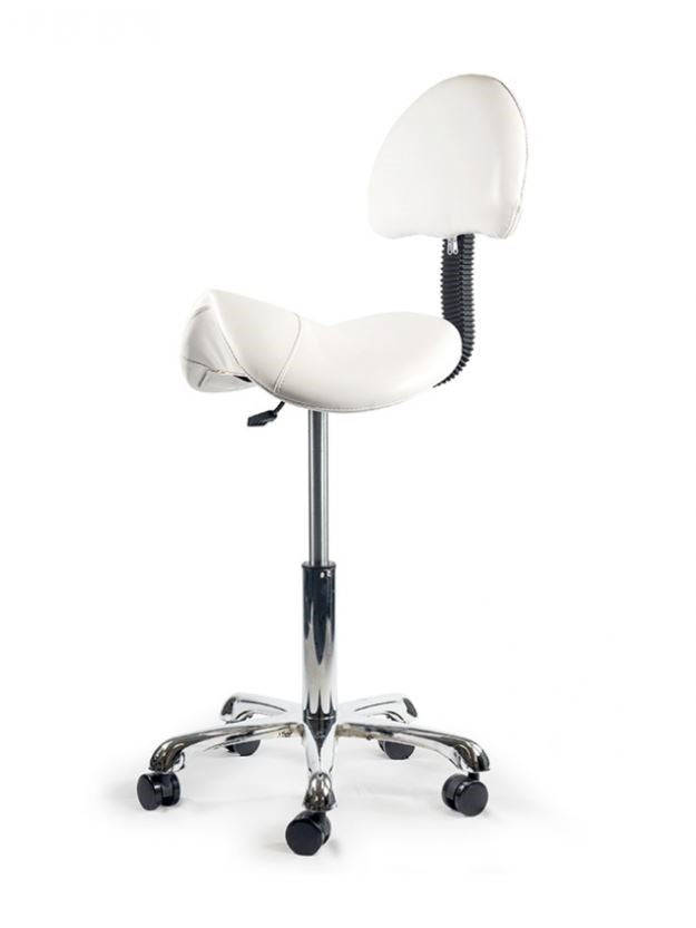 Saddle Stool with Backrest Cream MST003-4
