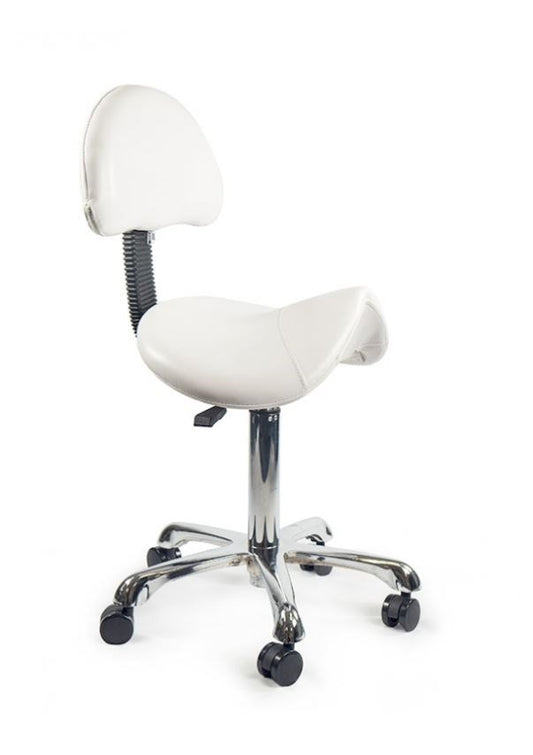 Saddle Stool with Backrest Cream MST003-4