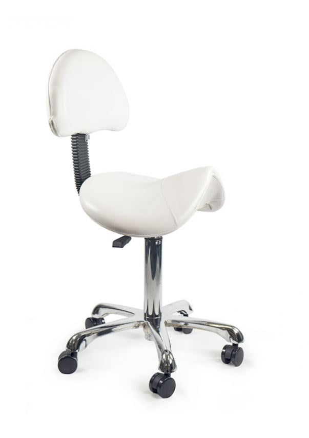 Saddle Stool with Backrest Cream MST003-4