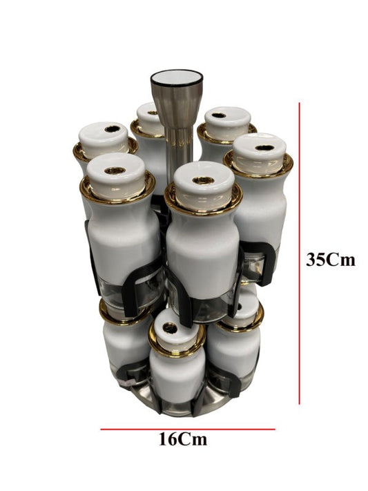 Spice Condiment Stand White 12pc O1026BJ