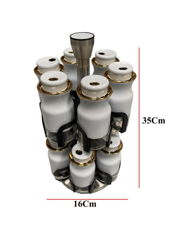 Spice Condiment Stand White 12pc O1026BJ