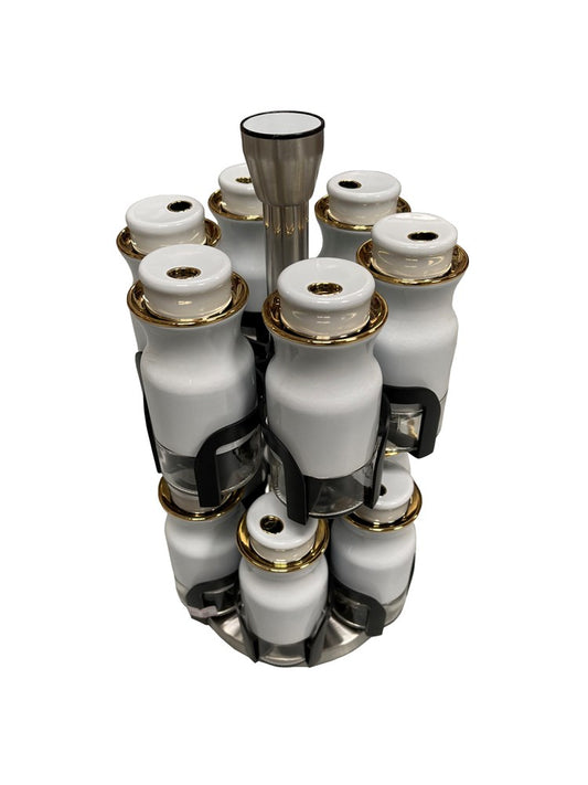 Spice Condiment Stand White 12pc O1026BJ