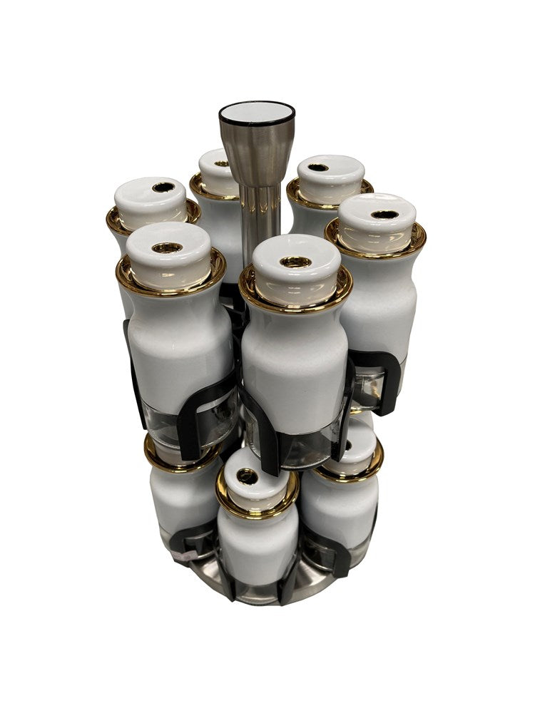 Spice Condiment Stand White 12pc O1026BJ