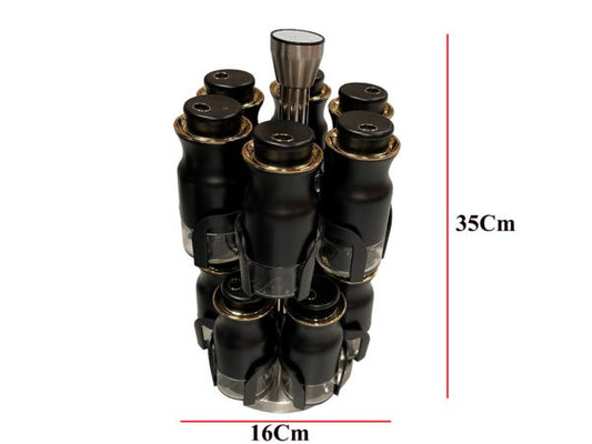 Spice Condiment Stand Black 12pc AW1026