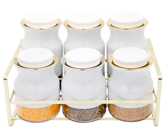 Spice Rack Condiment 6pc O1033BJ