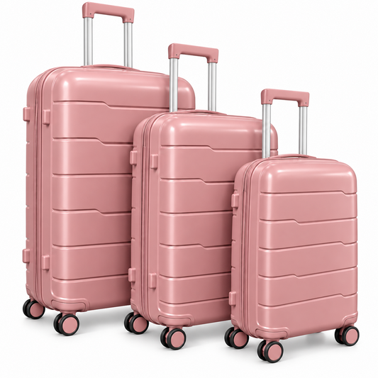 Pink 3pc Hardshell Travel Suitcase Set | TSA Lock Luggage PP-04