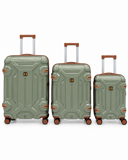 Light Green 3pc Rugged Travel Suitcase Set | TSA Lock Luggage | PP-05