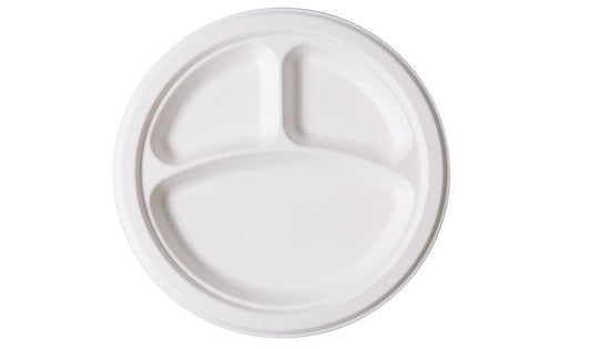 3 Compartment Plate 9" Plate 25pc P012N