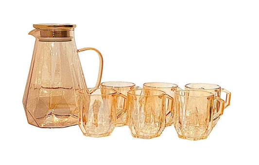 Glass Jug & Cups 7pc Set QSJ-7