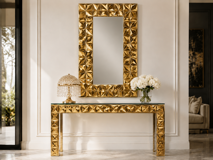Console Table Set Gold RTM057 & RTF024