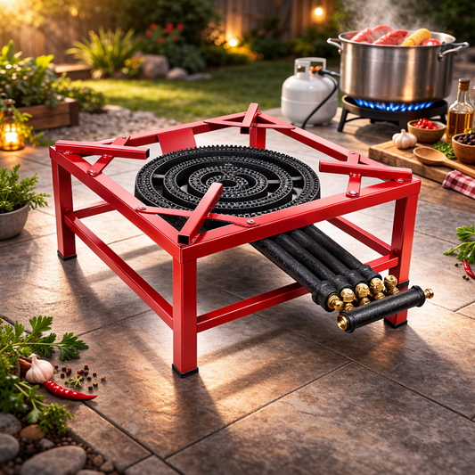 Red Gas Stove 4 Rings