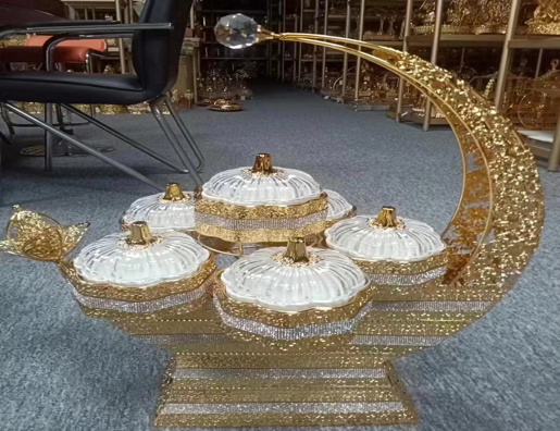 6 Section Dry Fruit Tray Gold S112-G