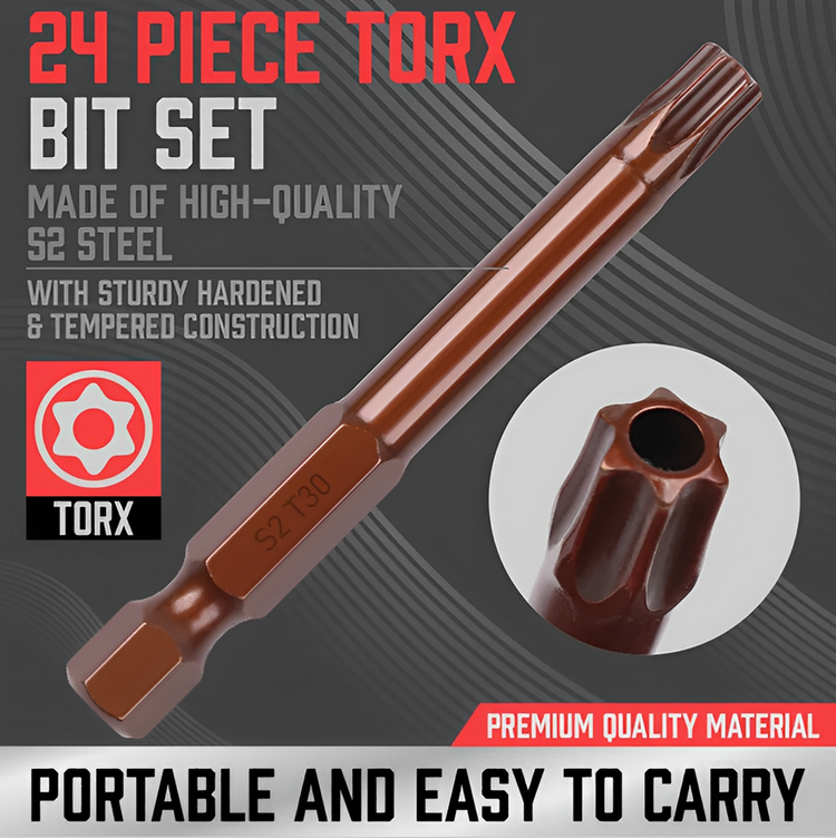 Torx Bit Tamper Resistant Star 24pc SDY-94298