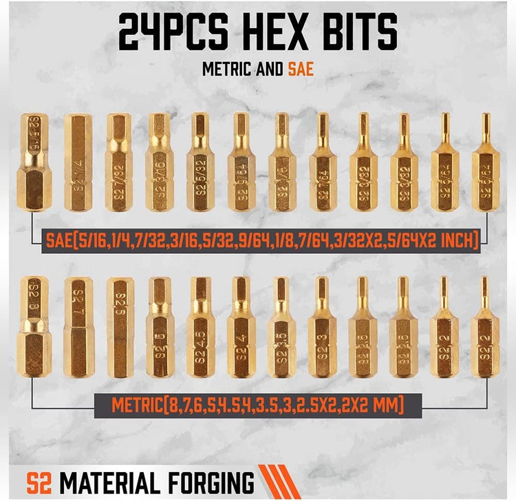 Hex Head Allen Wrench Drill Bit 24pc SDY-94303