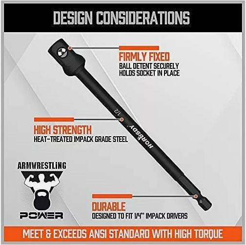 Hex Impact Socket Adapter 1/4" 6pc 94311
