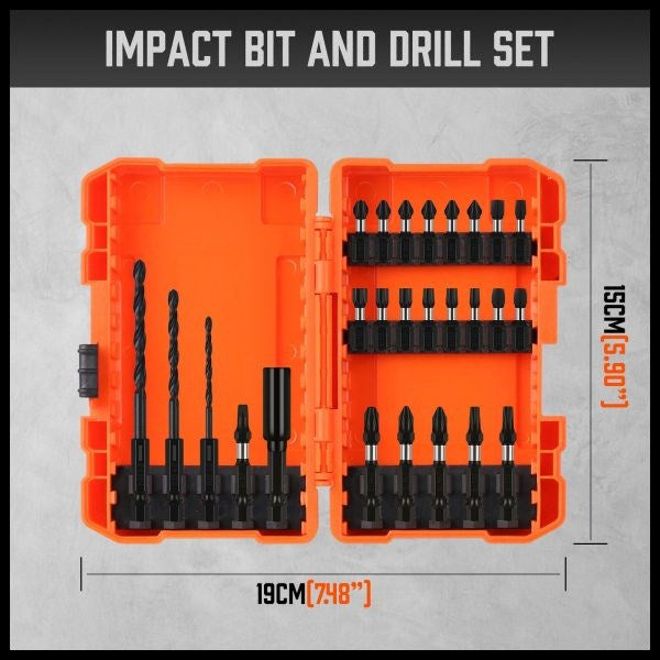 Impact Screwdriver Drill Bit Magnetic 26pc SDY-94327