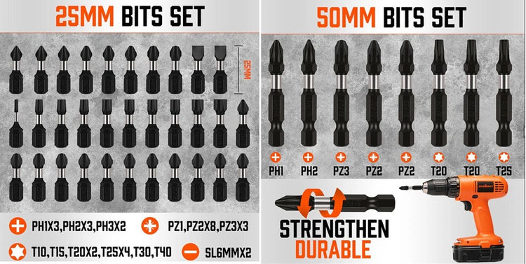Impact Magnetic Screwdriver Bits 42pc SDY-94329
