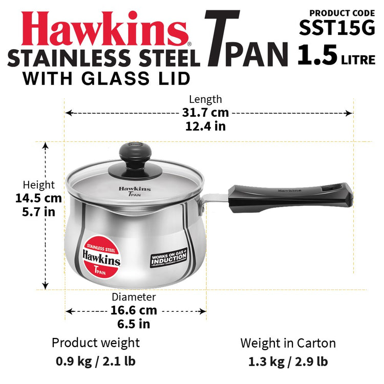 Futura SS Milk Pot T-Pan 1.5L SST15G