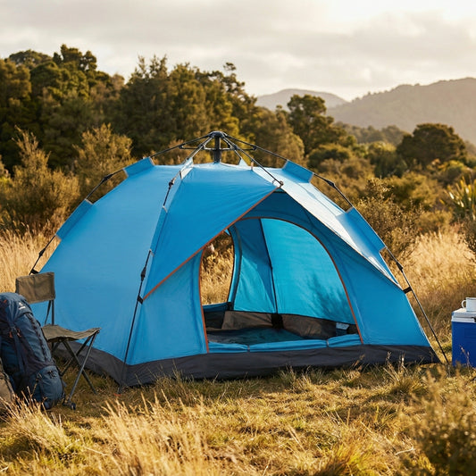 automatic camping tent for 2 people with pop-up frame and dome design