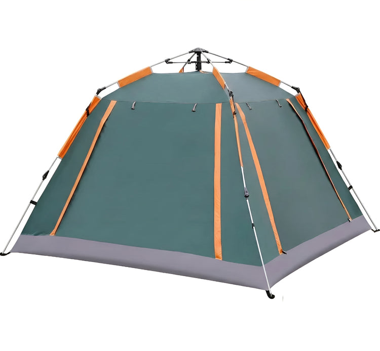 Green SY-ZP010 6-person automatic camping tent with mesh windows and sunshade canopy