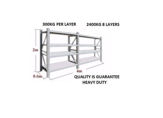 Shelve Racking 4m x 2m x 0.5m
