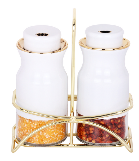 Spice Rack Condiment WHITE 2pc O1017BJ