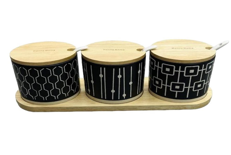 3pc Ceramic Jars T04-22