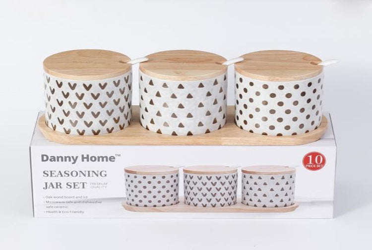 3pc Ceramic Jars T04-35