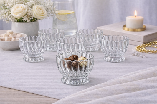 Glass Dessert Bowl 6pc TG1080-4/L6