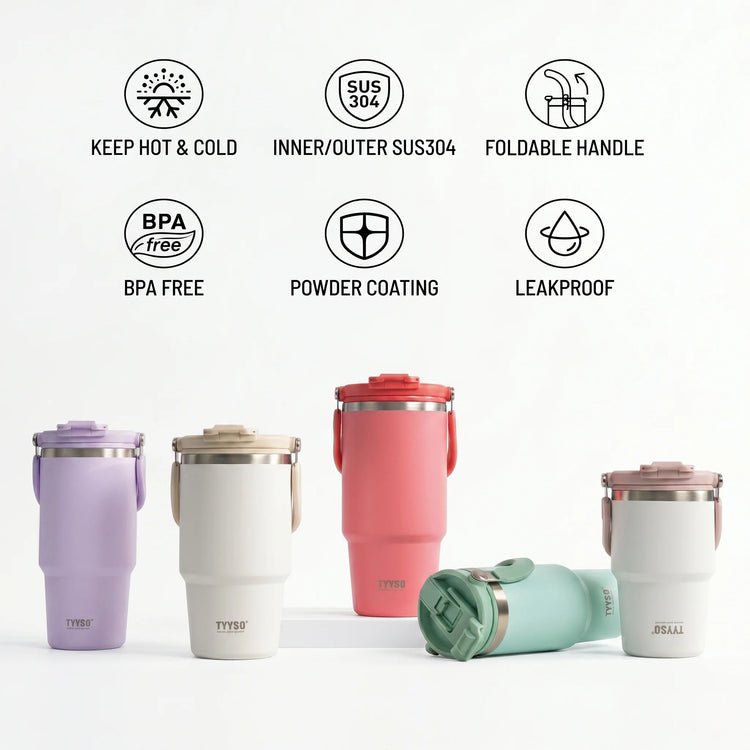 TYESO 600mL Stainless Steel Insulated Tumbler Water Bottle