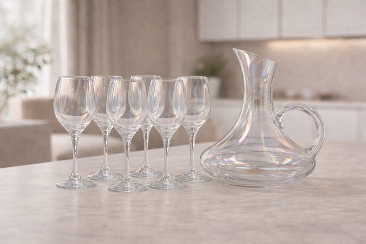 Glass Jug & Cups 7pc TX2215B+3057/L7