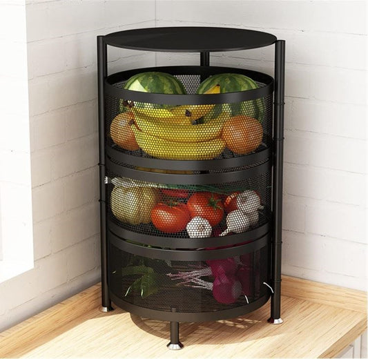 3 Tier Trolley Basket Lockable Wheel