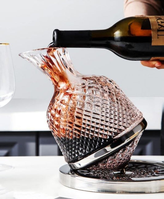 Glass Rotating Tumbler Silver