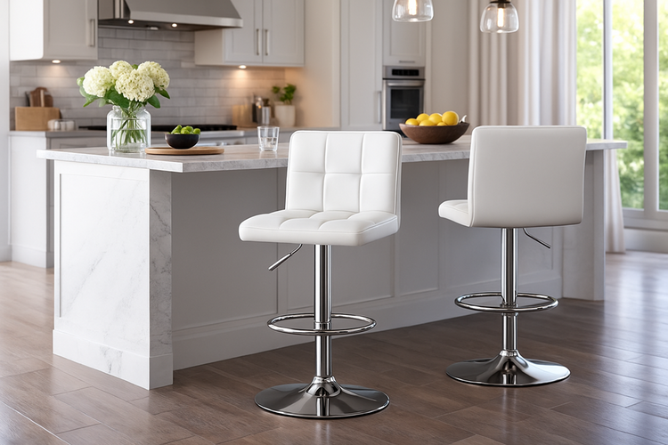 Adjustable Swivel Bar Stool | Square Tufted PU | UT-C8541