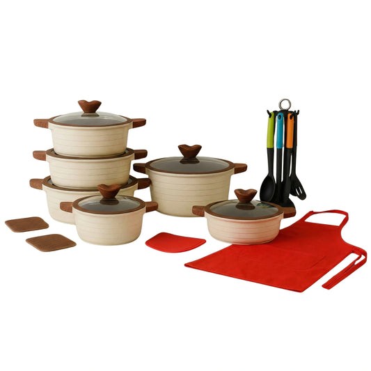 UCC LIFE 20 piece die cast granite non stick cookware set PFOA free U-SC020