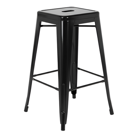 Indoor/Outdoor Metal Black Bar Stool | Commercial Bar Height | UT-003