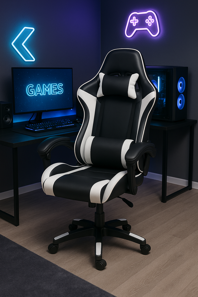 Gaming Chair Black & White UT-B199