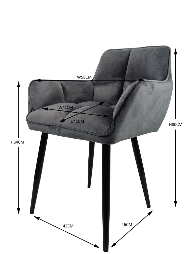 Modern Velvet Dining Chair with Tufted Design | UT-C2014