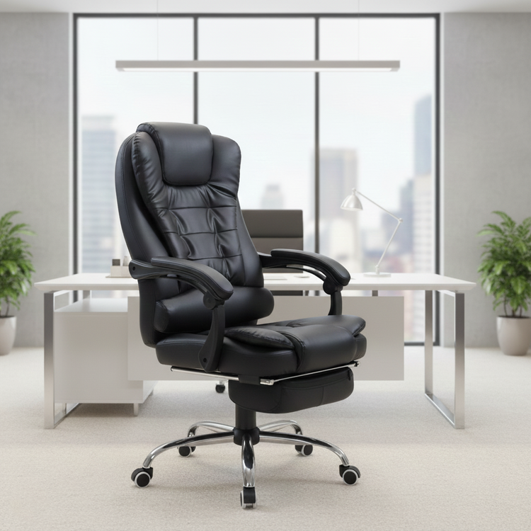 The Ultimate 8-Point Massage System Office Chair with Footrest | UT-C418A
