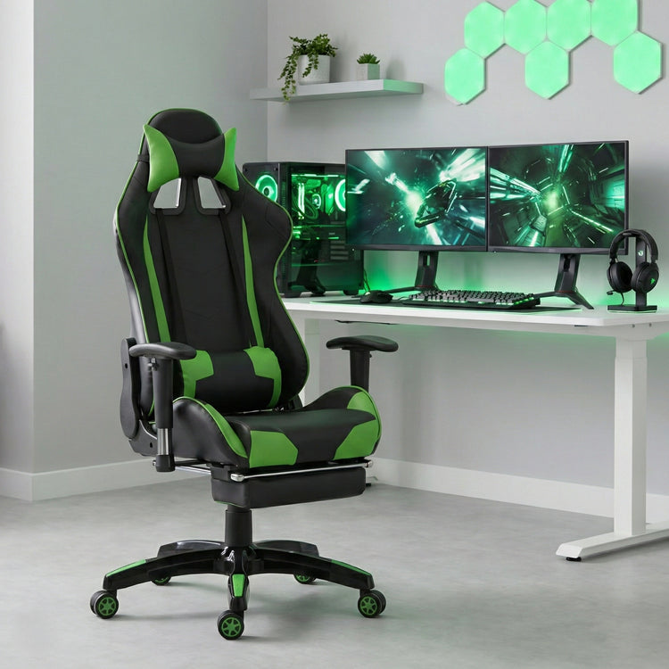 Ergonomic Gaming Chair, 180° Recline & Footrest, 150kg | UT-C580F