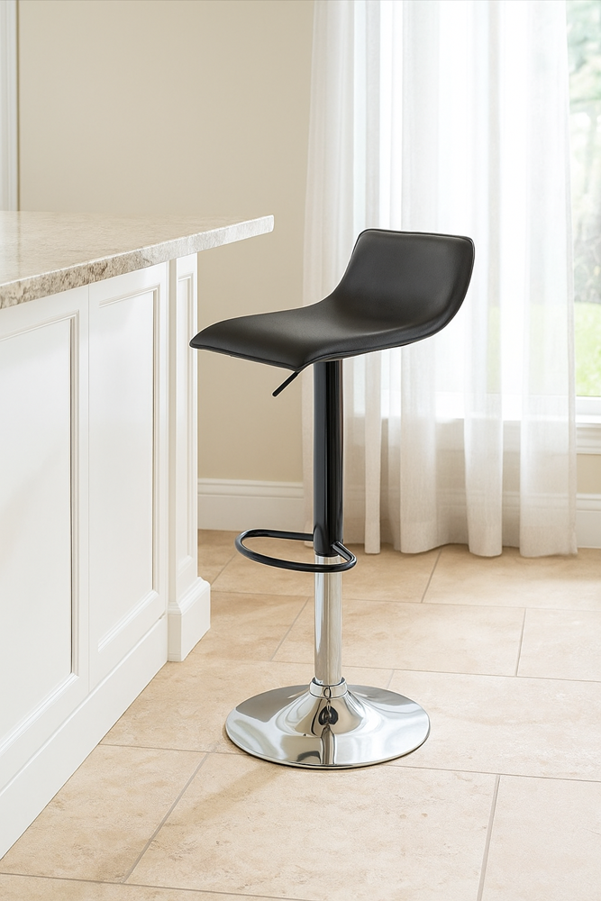 Bar Stool Black Chrome Base UT-C618