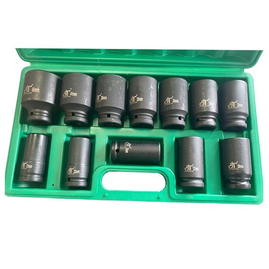 3/4″ Black Impact Socket Wrench Set 12pc 6PT DJPE-DT0909