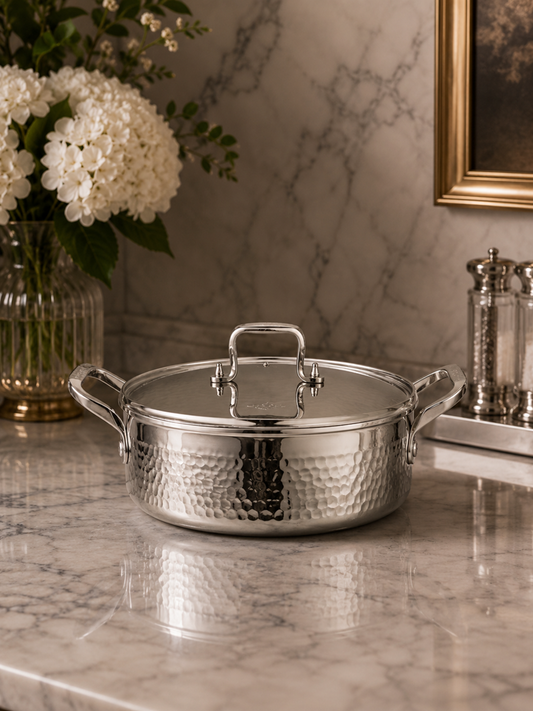 S/S Shallow Pot 28cm VK-S2528