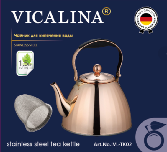 Rose Gold Stainless Steel Kettle 1.5L VL-TK02